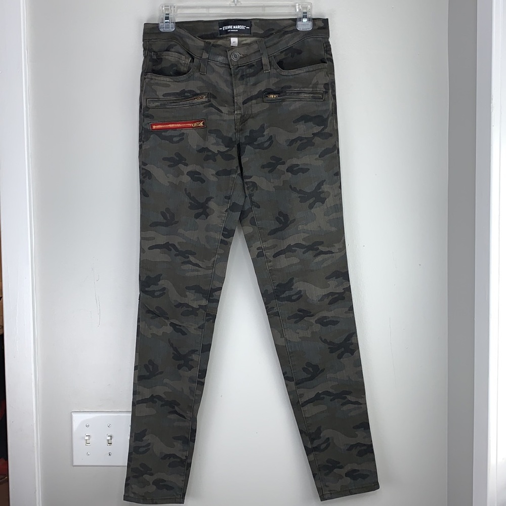 Etienne Marcel low rise camo skinny jeans